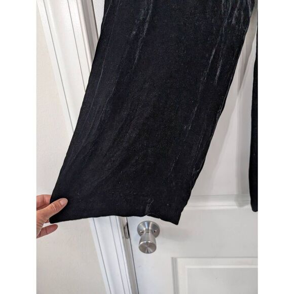 Zara Woman Velvet Wide Leg Pants women's medium black‎ goth witchy whimsigoth - Picture 3 of 6
